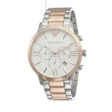 Buy Shop Emporio Armani Giovanni Chronograph Quartz White Dial Two Tone Steel Strap Watch For Men - AR11209 USA Online