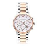 Buy Shop Emporio Armani Giovanni Chronograph Quartz White Dial Two Tone Steel Strap Watch For Men - AR11209 USA Online