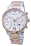 Buy Shop Emporio Armani Giovanni Chronograph Quartz White Dial Two Tone Steel Strap Watch For Men - AR11209 USA Online