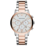 Buy Shop Emporio Armani Giovanni Chronograph Quartz White Dial Two Tone Steel Strap Watch For Men - AR11209 USA Online