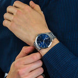 Buy Shop Emporio Armani Giovanni Quartz Blue Dial Silver Steel Strap Watch For Men - AR11227 USA Online