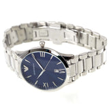 Buy Shop Emporio Armani Giovanni Quartz Blue Dial Silver Steel Strap Watch For Men - AR11227 USA Online
