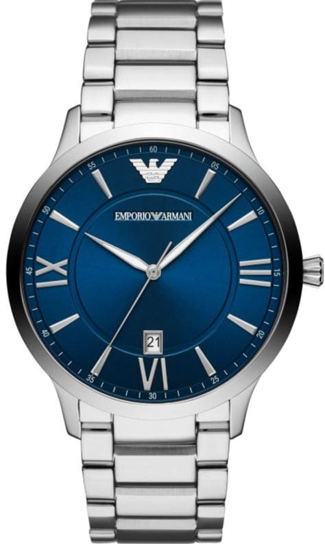 Buy Shop Emporio Armani Giovanni Quartz Blue Dial Silver Steel Strap Watch For Men - AR11227 USA Online