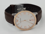 Buy Shop Emporio Armani Giovanni Quartz White Dial Brown Leather Strap Watch For Men - AR11211 USA Online
