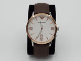 Buy Shop Emporio Armani Giovanni Quartz White Dial Brown Leather Strap Watch For Men - AR11211 USA Online