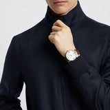 Buy Shop Emporio Armani Giovanni Quartz White Dial Brown Leather Strap Watch For Men - AR11211 USA Online