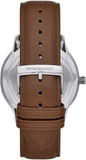Buy Shop Emporio Armani Giovanni Quartz White Dial Brown Leather Strap Watch For Men - AR11211 USA Online