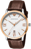 Buy Shop Emporio Armani Giovanni Quartz White Dial Brown Leather Strap Watch For Men - AR11211 USA Online