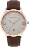 Buy Shop Emporio Armani Giovanni Quartz White Dial Brown Leather Strap Watch For Men - AR11211 USA Online