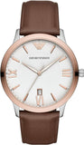 Buy Shop Emporio Armani Giovanni Quartz White Dial Brown Leather Strap Watch For Men - AR11211 USA Online