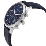 Buy Shop Emporio Armani Giovanni T Bar Chronograph Quartz Blue Dial Blue Leather Strap Watch For Men - AR11226 USA Online