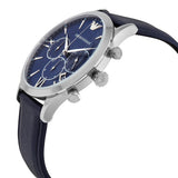 Buy Shop Emporio Armani Giovanni T Bar Chronograph Quartz Blue Dial Blue Leather Strap Watch For Men - AR11226 USA Online