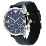 Buy Shop Emporio Armani Giovanni T Bar Chronograph Quartz Blue Dial Blue Leather Strap Watch For Men - AR11226 USA Online