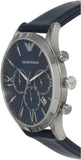 Buy Shop Emporio Armani Giovanni T Bar Chronograph Quartz Blue Dial Blue Leather Strap Watch For Men - AR11226 USA Online