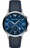 Buy Shop Emporio Armani Giovanni T Bar Chronograph Quartz Blue Dial Blue Leather Strap Watch For Men - AR11226 USA Online