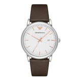 Buy Shop Emporio Armani Herren White Dial Brown Leather Strap Watch For Men - AR11103 USA Online