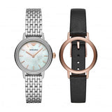 Buy Shop Emporio Armani Interchangeable Analog Mother of Pearl Dial Silver Steel Strap Watch For Women - AR80020 USA Online