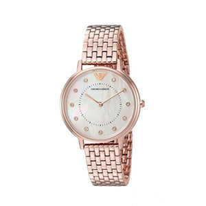 Buy Shop Emporio Armani Kappa Analog Mother of Pearl Dial Rose Gold Steel Strap Watch For Women - AR11006 USA Online