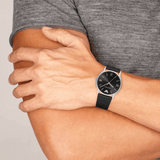 Buy Shop Emporio Armani Kappa Analog Quartz Black Dial Black Leather Strap Watch For Men - AR11013 USA Online