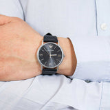 Buy Shop Emporio Armani Kappa Analog Quartz Black Dial Black Leather Strap Watch For Men - AR11013 USA Online
