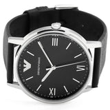 Buy Shop Emporio Armani Kappa Analog Quartz Black Dial Black Leather Strap Watch For Men - AR11013 USA Online
