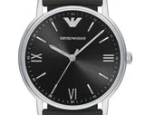 Buy Shop Emporio Armani Kappa Analog Quartz Black Dial Black Leather Strap Watch For Men - AR11013 USA Online