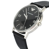 Buy Shop Emporio Armani Kappa Analog Quartz Black Dial Black Leather Strap Watch For Men - AR11013 USA Online