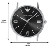 Buy Shop Emporio Armani Kappa Analog Quartz Black Dial Black Leather Strap Watch For Men - AR11013 USA Online