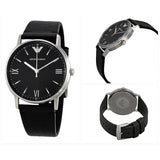 Buy Shop Emporio Armani Kappa Analog Quartz Black Dial Black Leather Strap Watch For Men - AR11013 USA Online