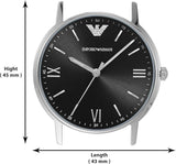 Buy Shop Emporio Armani Kappa Analog Quartz Black Dial Black Leather Strap Watch For Men - AR11013 USA Online