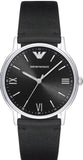 Buy Shop Emporio Armani Kappa Analog Quartz Black Dial Black Leather Strap Watch For Men - AR11013 USA Online