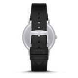 Emporio Armani Kappa Analog Quartz Black Dial Black Leather Strap Watch For Men - AR11013