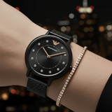 Buy Shop Emporio Armani Kappa Black Dial Black Mesh Strap Watch for Women - AR11252 USA Online