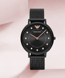 Buy Shop Emporio Armani Kappa Black Dial Black Mesh Strap Watch for Women - AR11252 USA Online
