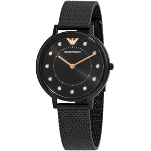 Buy Shop Emporio Armani Kappa Black Dial Black Mesh Strap Watch for Women - AR11252 USA Online
