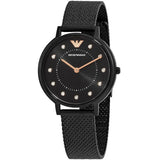 Buy Shop Emporio Armani Kappa Black Dial Black Mesh Strap Watch for Women - AR11252 USA Online
