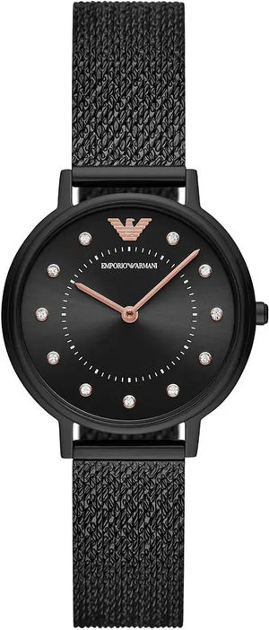 Buy Shop Emporio Armani Kappa Black Dial Black Mesh Strap Watch for Women - AR11252 USA Online