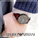 Buy Shop Emporio Armani Kappa Black Dial Two Tone NATO Strap Watch For Men - AR11015 USA Online