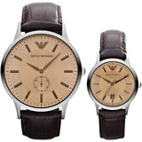 Buy Shop Emporio Armani Kappa Classic Brown Dial Brown Leather Strap Watch For Men - AR9106 USA Online