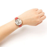 Buy Shop Emporio Armani Kappa Classic Quartz Silver Dial Red Leather Strap Watch For Women - AR11114 USA Online