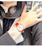 Buy Shop Emporio Armani Kappa Classic Quartz Silver Dial Red Leather Strap Watch For Women - AR11114 USA Online