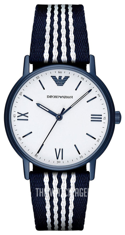 Buy Shop Emporio Armani Kappa Dress White Dial Two Tone NATO Strap Watch For Men - AR80005 USA Online
