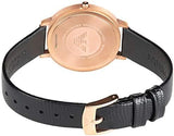 Buy Shop Emporio Armani Kappa Mother of Pearl Dial Black Leather Strap Watch For Women - AR80011 USA Online