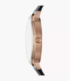 Buy Shop Emporio Armani Kappa Mother of Pearl Dial Black Leather Strap Watch For Women - AR80011 USA Online
