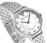 Buy Shop Emporio Armani Kappa Mother of Pearl Dial Silver Mesh Bracelet Watch For Women - AR2511 USA Online