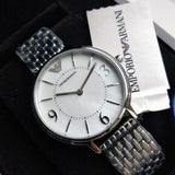 Buy Shop Emporio Armani Kappa Mother of Pearl Dial Silver Steel Watch For Women - AR2507 USA Online