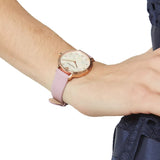 Buy Shop Emporio Armani Kappa Mother Of Pearl White Dial Pink Leather Strap Watch For Women - AR11130 USA Online