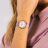 Buy Shop Emporio Armani Kappa Mother Of Pearl White Dial Pink Leather Strap Watch For Women - AR11130 USA Online