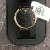 Buy Shop Emporio Armani Kappa Quartz Black Dial Black Leather Strap Watch For Women - AR11064 USA Online