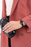 Buy Shop Emporio Armani Kappa Quartz Black Dial Black Leather Strap Watch For Women - AR11064 USA Online